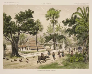 Der Königliche Tempel in Luang Prabang, Druck von J. Laurens, Illustration aus 
